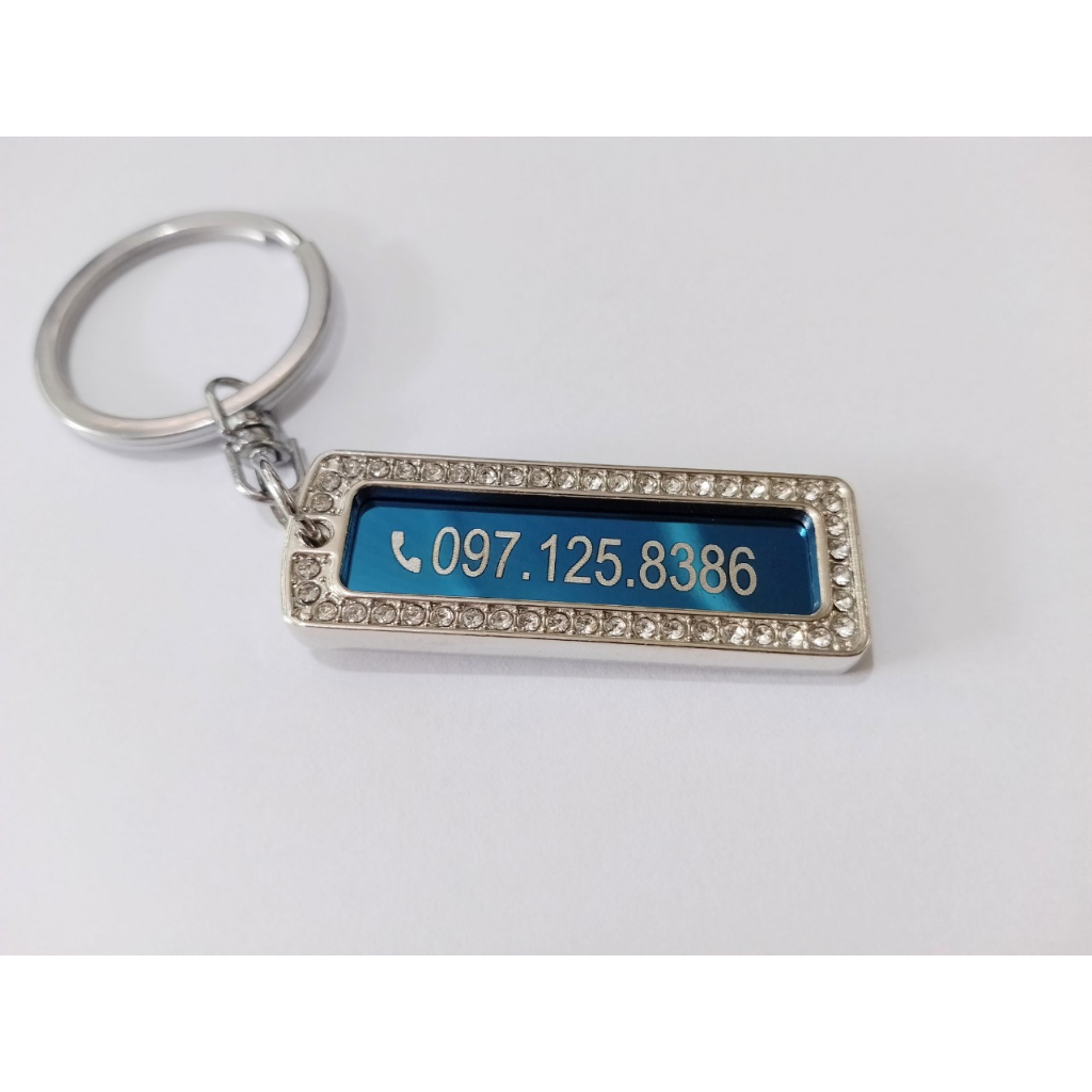 Móc Khóa Khắc Tên, Số Điện Thoại, Thương Hiệu Công Ty kích thước 2*5cm