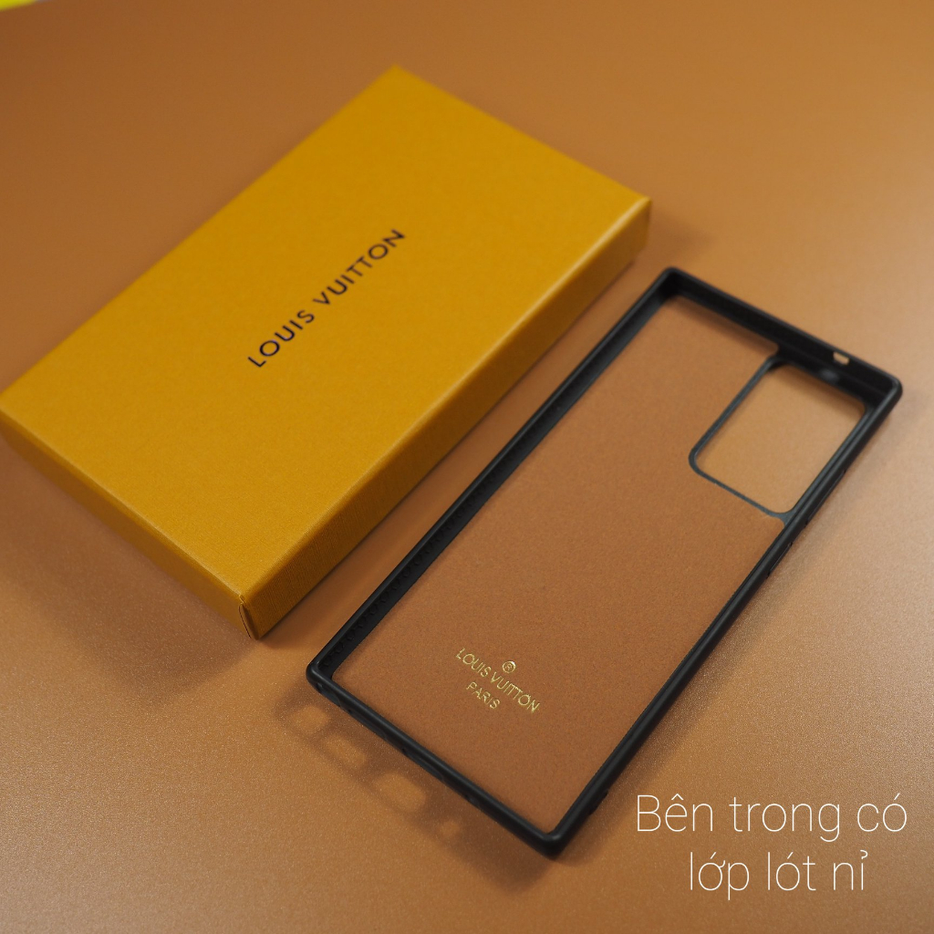 Ốp da L ..V cao cấp lót nhung Samsung S21ultra, S22ultra, S23ultra, note10plus,note20ultra