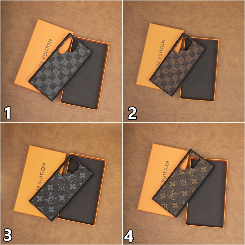 Ốp da L ..V cao cấp lót nhung Samsung S21ultra, S22ultra, S23ultra, note10plus,note20ultra