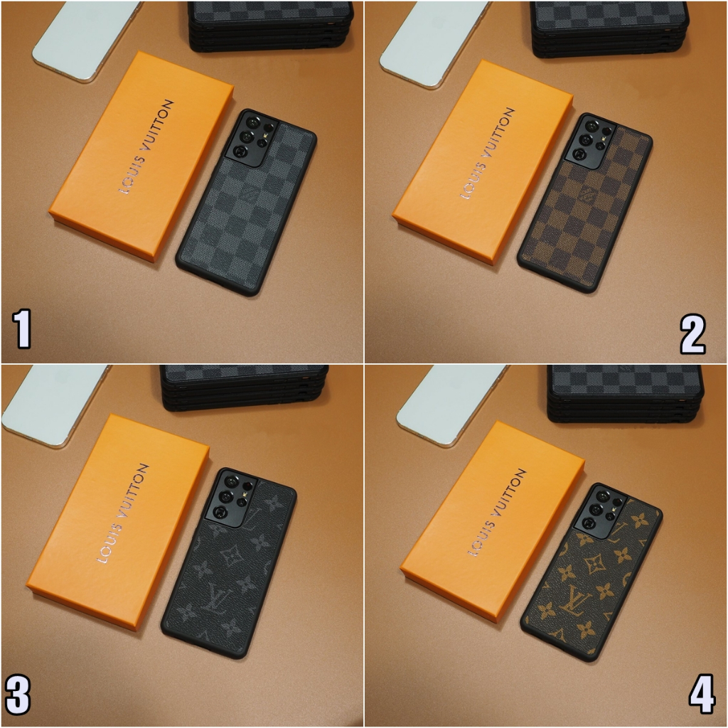 Ốp da L ..V cao cấp lót nhung Samsung S21ultra, S22ultra, S23ultra, note10plus,note20ultra