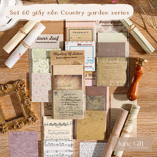 Set 60 giấy nền Country garden series trang trí sổ