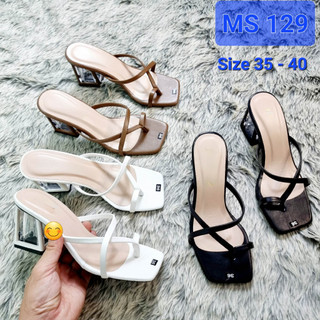 [35-40] Dép Cao Gót Nữ Kẹp Ngón 5 Phân Gót Vuông Quốc Dân - MS 129.