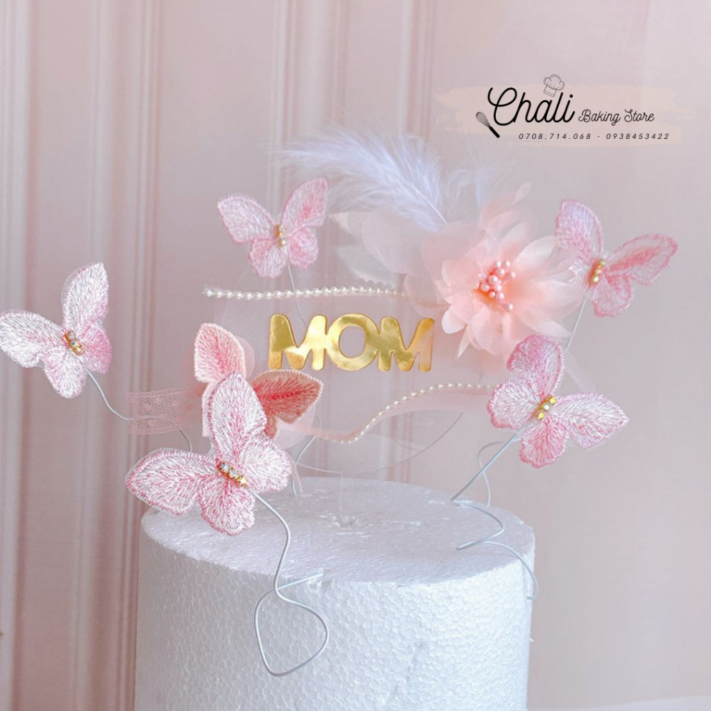 Phụ Kiện Trang Trí Bánh Kem ,bánh sinh nhật - Set Bướm nhung trang trí bánh kem ,bánh sinh nhật