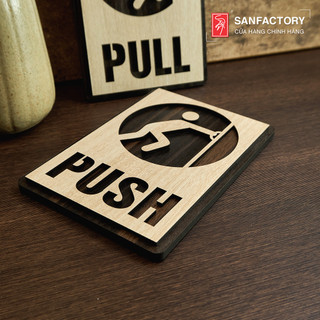 Bảng gỗ Pull Push chất liệu gỗ dán cửa bằng keo 2 mặt