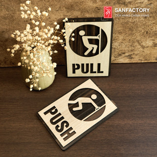 Bảng gỗ Pull Push chất liệu gỗ dán cửa bằng keo 2 mặt