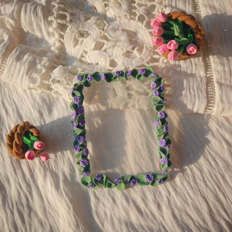 TOPLOADER DECOR ĐẤT SÉT RABBIT topdeco thỏ trắng hoa hồng đáng yêu