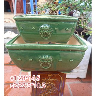 Chậu vuông mặt bợm men Đồng Nai cao cấp