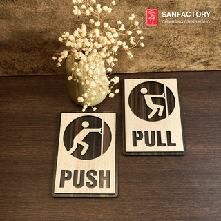 Bảng gỗ Pull Push chất liệu gỗ dán cửa bằng keo 2 mặt