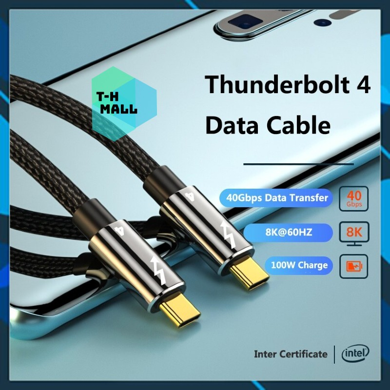 [Thunderbolt 4] Dây Cáp Sạc Nhanh Thunderbolt 3 4 USB 4.0 PD3.1 100W Type C 40Gbps truyền hình ảnh 8K / 60hz