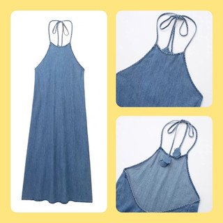 Váy yếm jean hở lưng