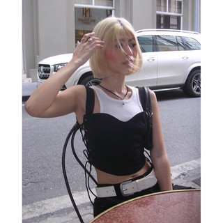 Khaki corset top - áo corset frankee | màu đen - local brand chính hãng