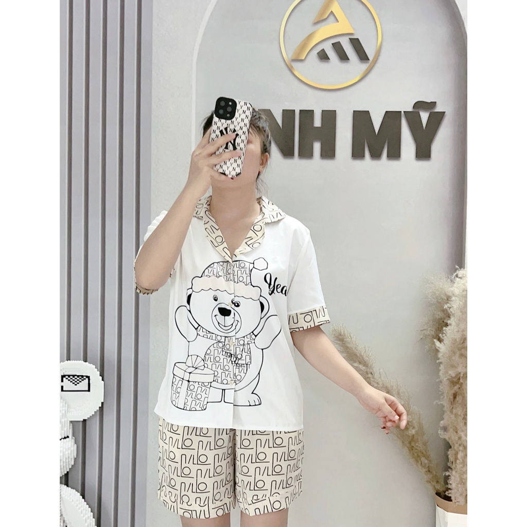 Đồ bộ nữ mặc nhà ANH MỸ pijama bigsize 60-75kg chất liệu lụa mango cao cấp tay ngắn quần ngắn BMGD-01