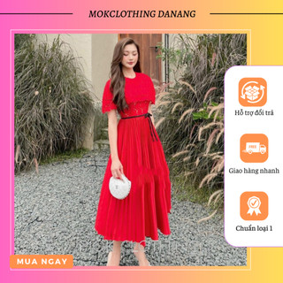 Đầm váy Lriee dáng dài thiết kế dập li tiểu thư sang chảnh