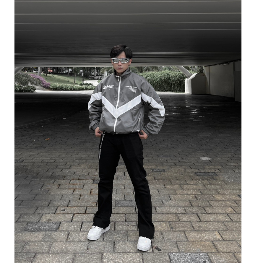 Áo Jacket Zombie Club,Chất Dù Phối Màu Full 2 Lớp Unisex Chính Hãng