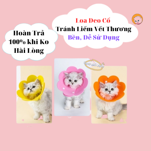 Vòng Cổ Chống Liếm Cho Mèo Loa Chống Liếm Siêu Nhẹ hình bông hoa dễ thương cute vòng loa xấu hổ cho mèo đủ size sơ sinh