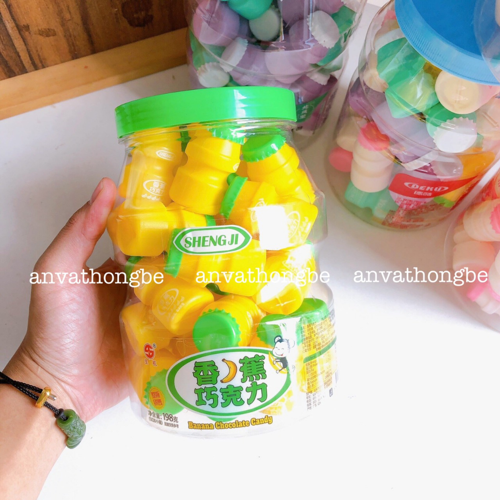 Hũ 30 lọ kẹo viên nén sữa chua đủ vị -  Ăn vặt Hồng Bé