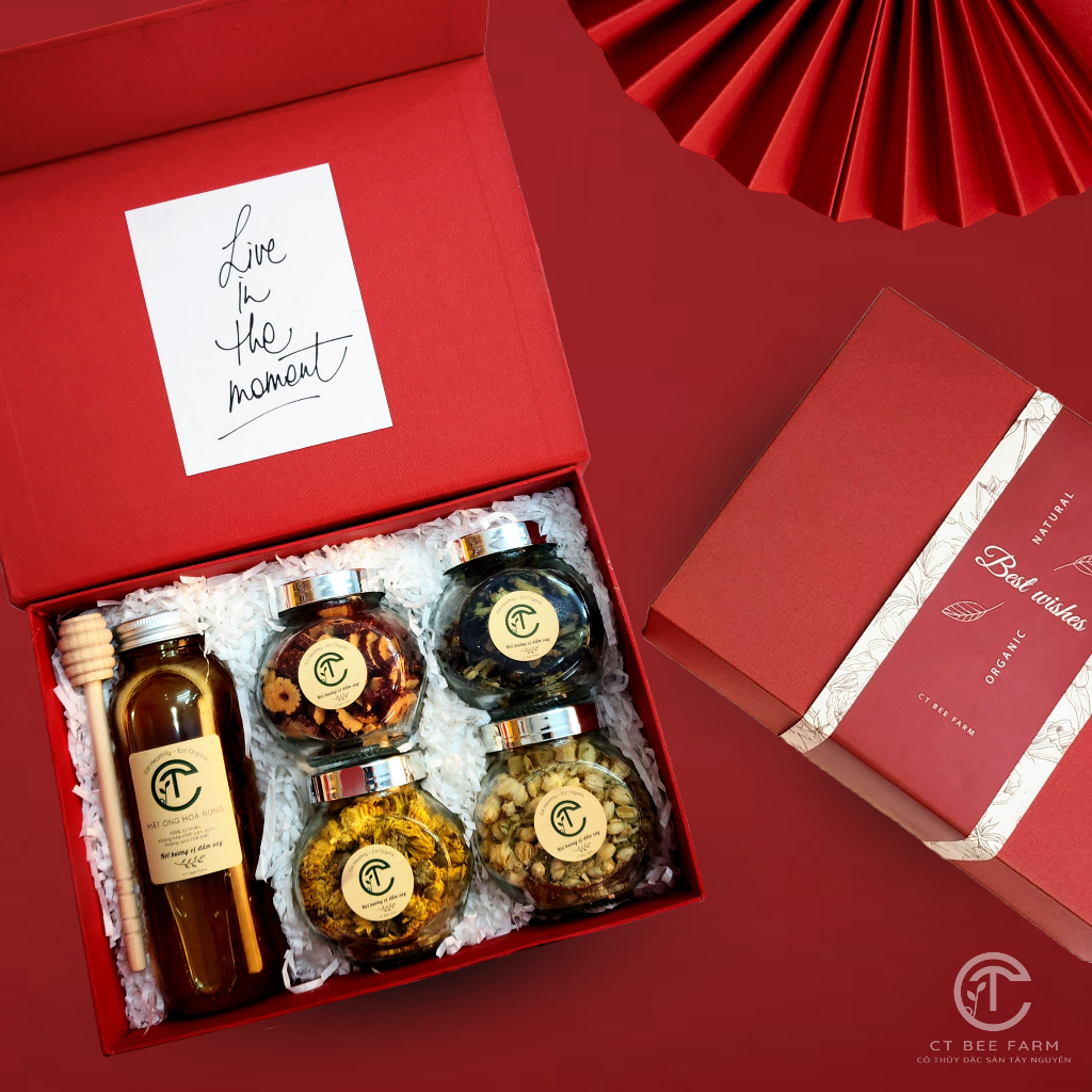 SET QUÀ TẶNG MẬT ONG RỪNG KÈM TRÀ THẢO DƯỢC CTG345