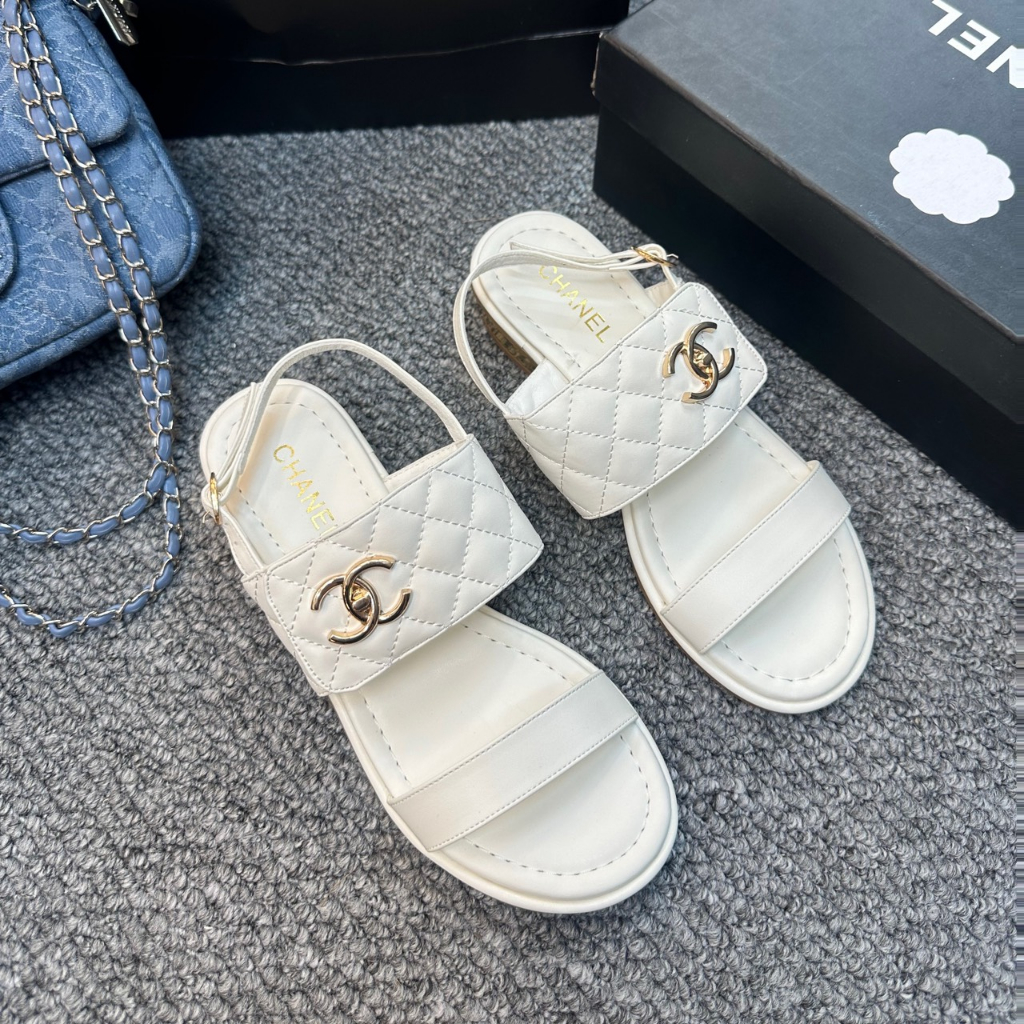 Sandal cao gót quai ngang gót 2cm da bóng hàng cao cấp fullbox