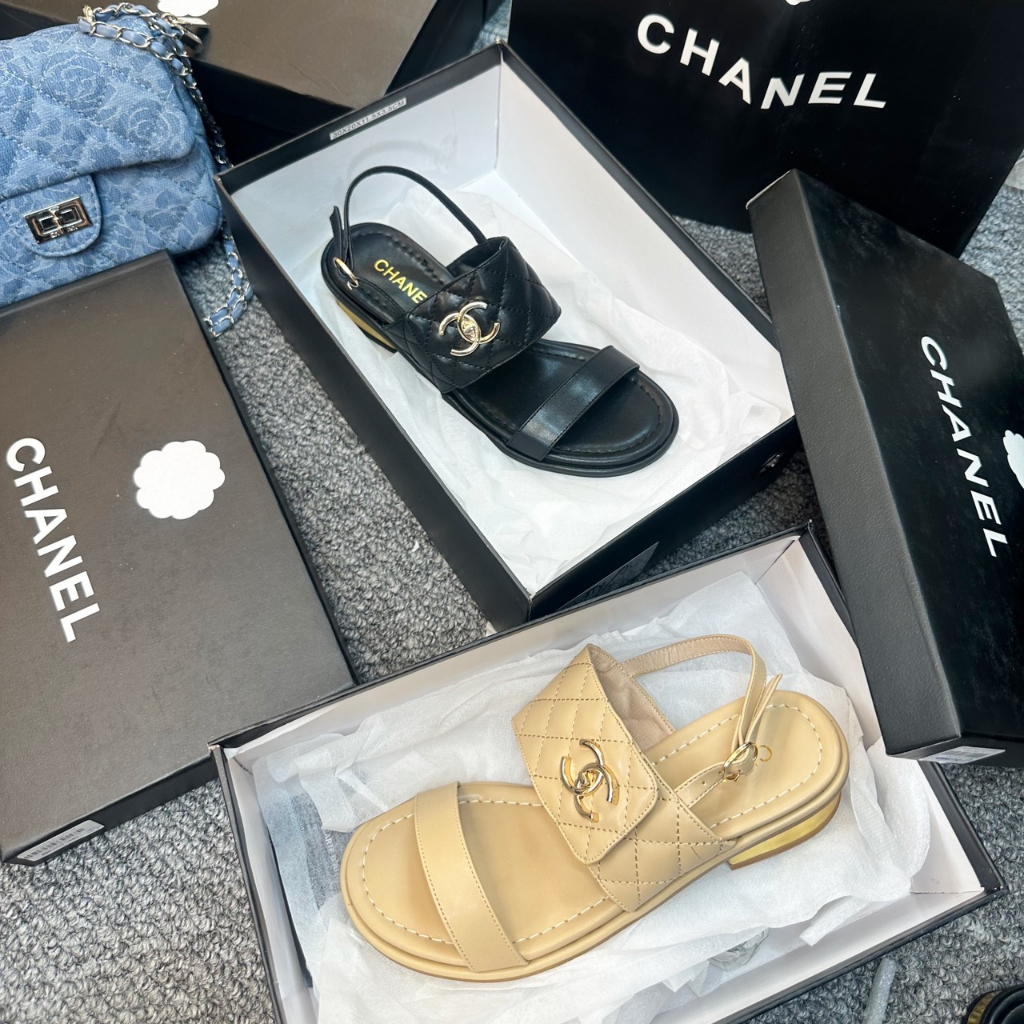 Sandal cao gót quai ngang gót 2cm da bóng hàng cao cấp fullbox
