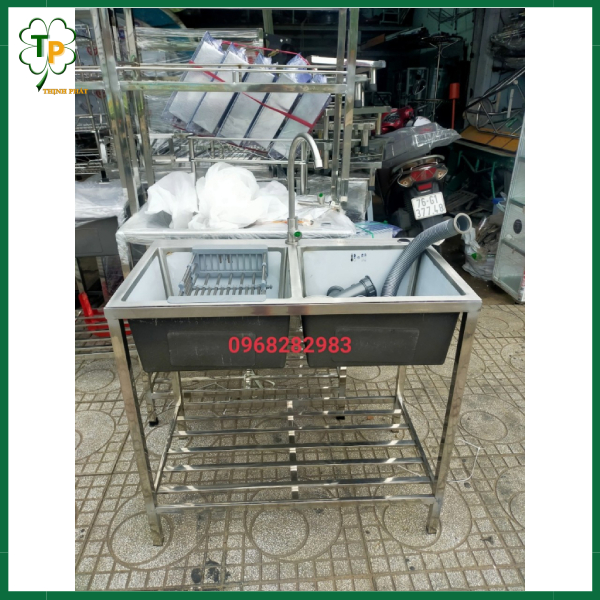 Chậu rửa chén inox 304 kèm chân đầy đủ phụ kiện