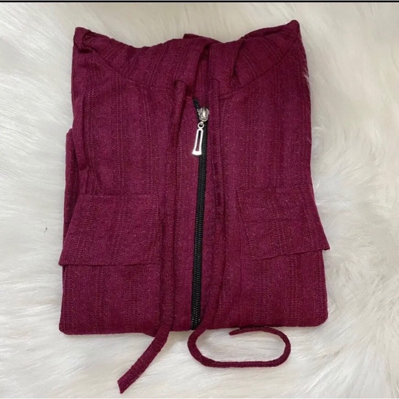 Áo khoác thun gân dài tay có nắp túi mặc bốn năm mùa, gomboutique77  Áo khoác gân tăm ủ kem mỏng nhẹ mát