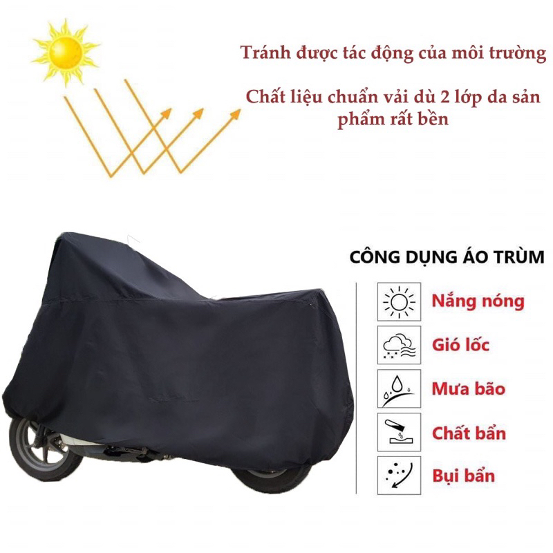 Áo trùm xe, bạt phủ xe máy (giao màu ngẫu nhiên)