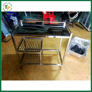 Kệ bếp gas đôi inox 100% 45x80