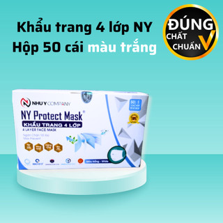 Khẩu trang y tế 4 LỚP vải lọc kháng khuẩn NHƯ Ý màu trắng dày dặn loại tốt  SHOP ĐÚNG CHẤT ĐÚNG CHUẨN