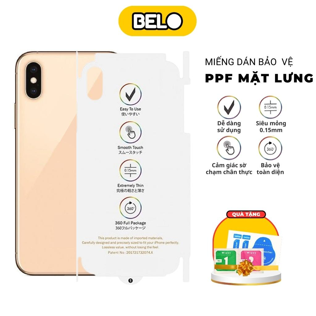 Miếng dán ppf, dán mặt sau iphone, bảo vệ mặt sau cho ip 6/6s//7/7plus/8/8plus/x/xr/xs/11/12/13/pro/max/plus/promax,belo