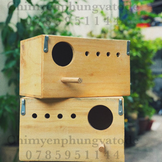 Tổ đẻ Vẹt mã lai, yến phụng EU, greencheek, chất liệu gỗ thông nhập.