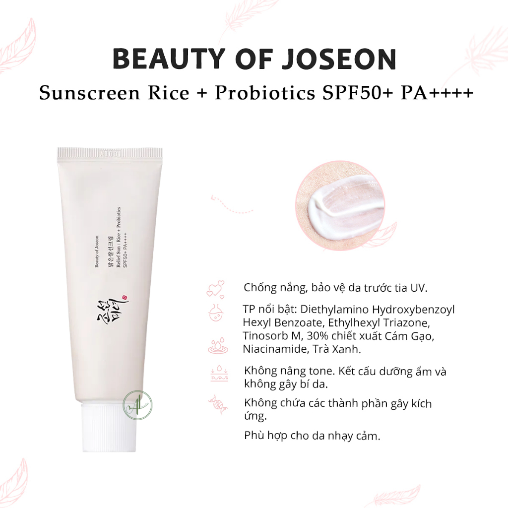 Kem chống nắng Beauty Of Joseon Relief Sun: Rice + Probiotics SPF50 50ml