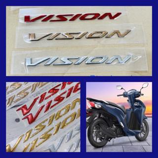 Tem chữ xe vision 2023 2022 2024 team logo đỏ đen