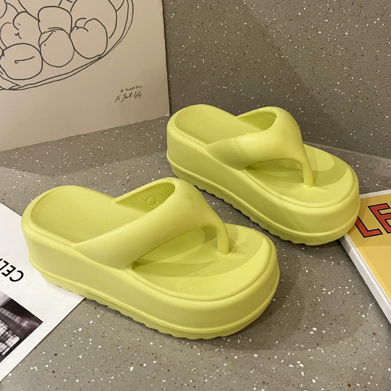 Dép tông độn đế 6cm đế bằng kiểu dáng sang chảnh siêu hot