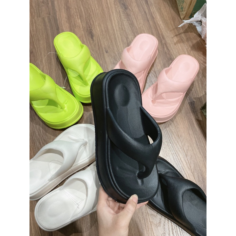 Dép tông độn đế 6cm đế bằng kiểu dáng sang chảnh siêu hot