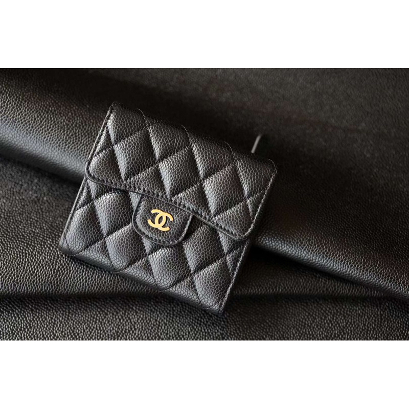 Ví Channel classic gập 3 da thật bản chuẩn auth châu âu