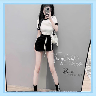 Set váy Body đầm dáng ôm body kèm áo thun co dãn 4 chiều