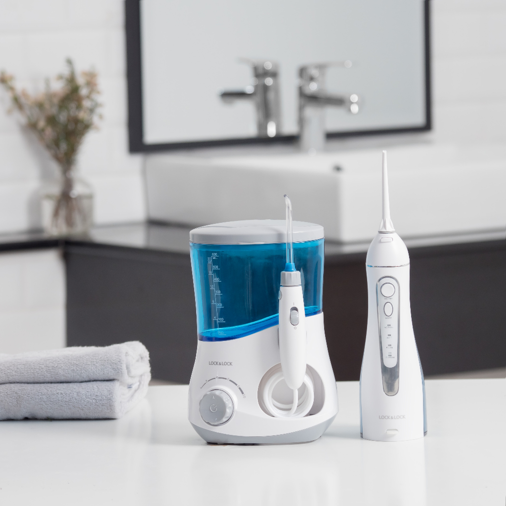 Máy Tăm Nước Lock&Lock Oral Irrigator, Tăm Nước Không Dây ENR111BLU ENR156BLU 200ml 600ml
