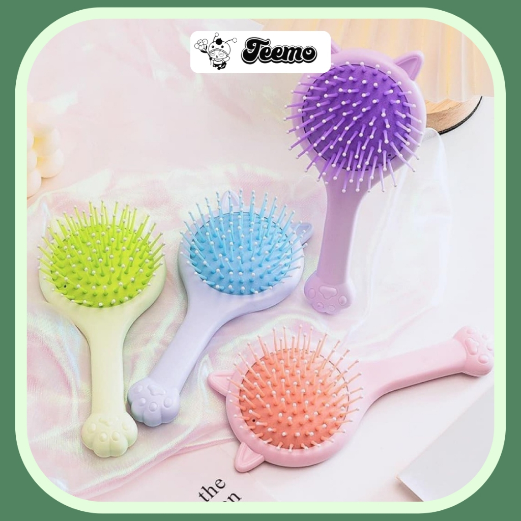 Lược gương cầm tay mini - gương lược massage đầu, chống rối nhiều màu cute
