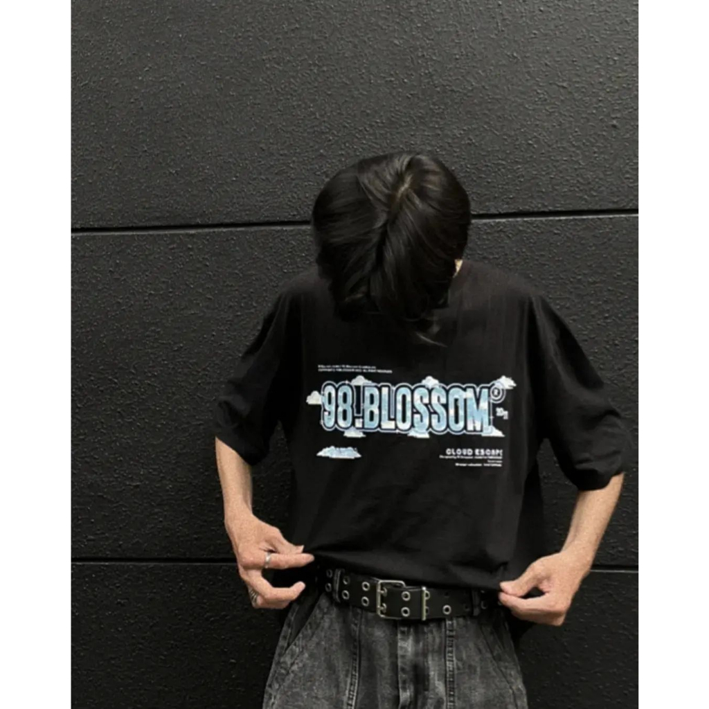 Áo Thun Tay Lỡ Form Rộng Unisex  "Cloud Escape" Black,100% Cotton - Local Brand