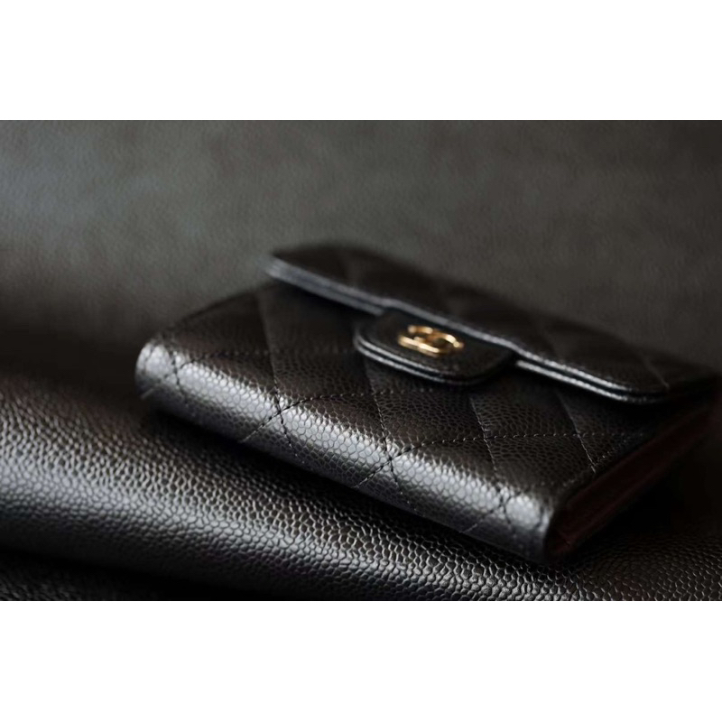 Ví Channel classic gập 3 da thật bản chuẩn auth châu âu