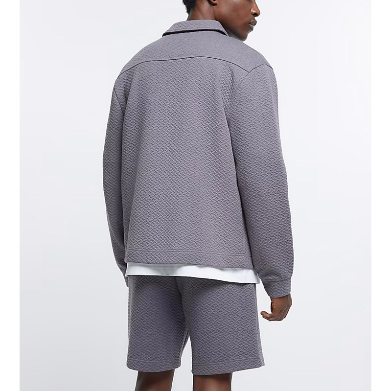 Áo khoác nam River Island authentic GREY SLIM FIT TEXTURED ZIP UP size S