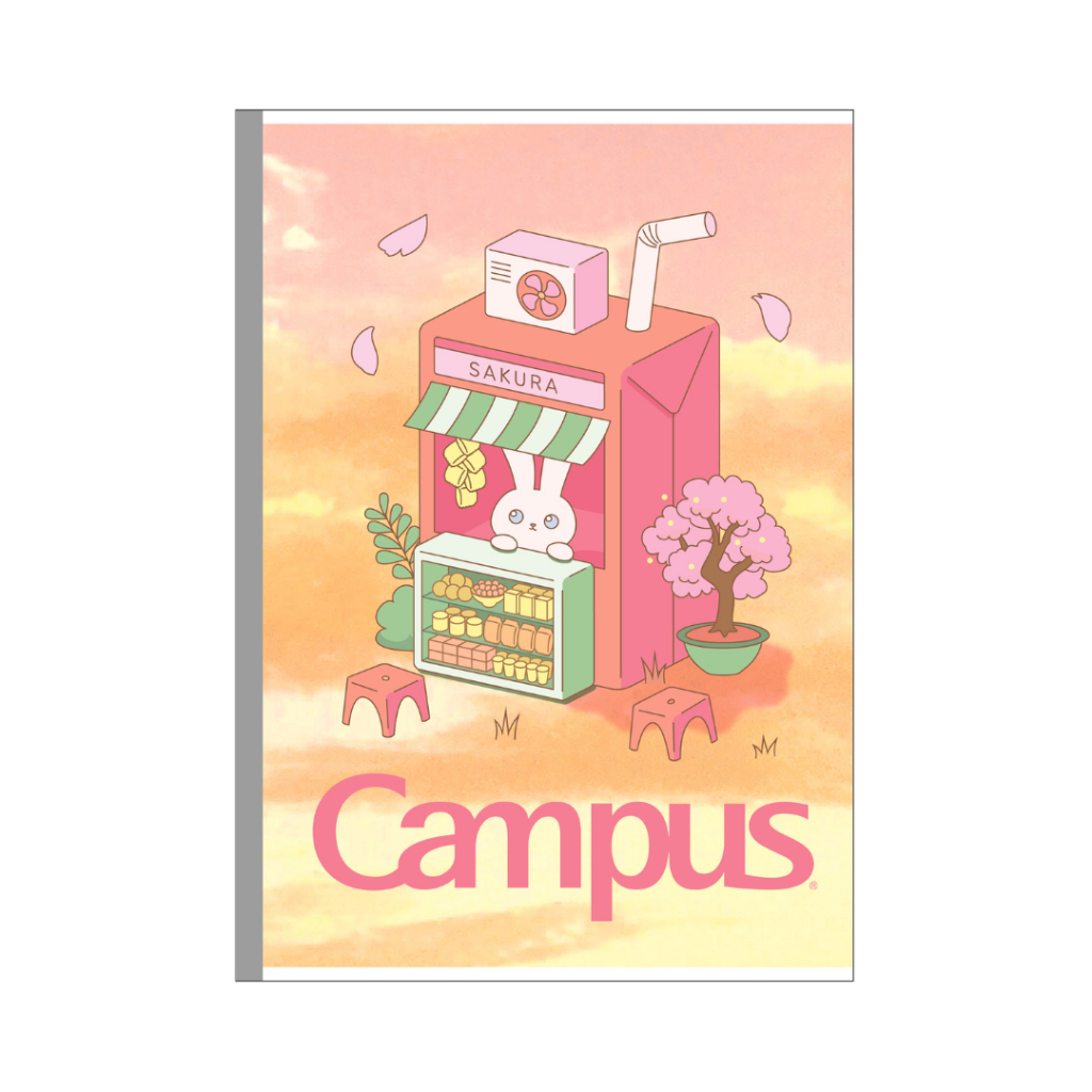 Vở Campus KAWAII 2 80 trang dòng kẻ ngang có chấm - Mua 10 quyển tặng bút nhớ dòng