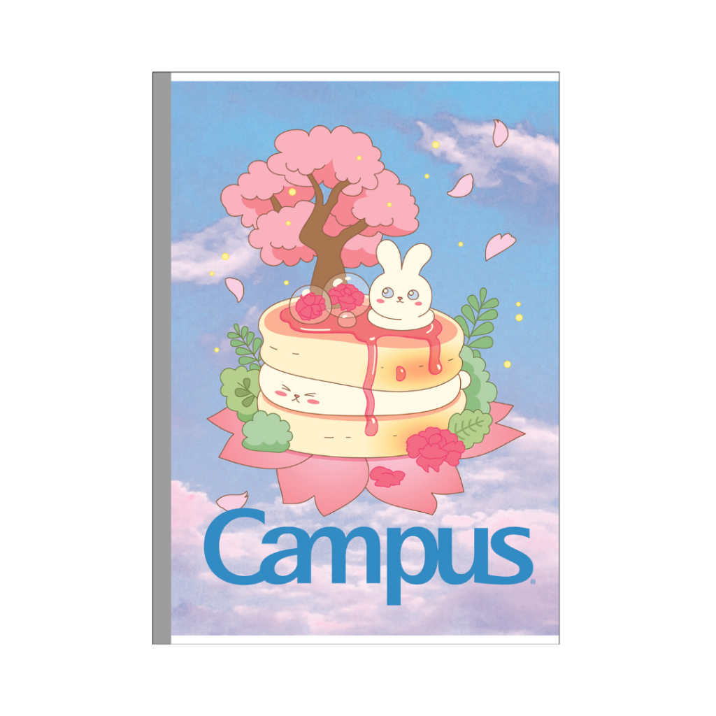 Vở Campus KAWAII 2 80 trang dòng kẻ ngang có chấm - Mua 10 quyển tặng bút nhớ dòng