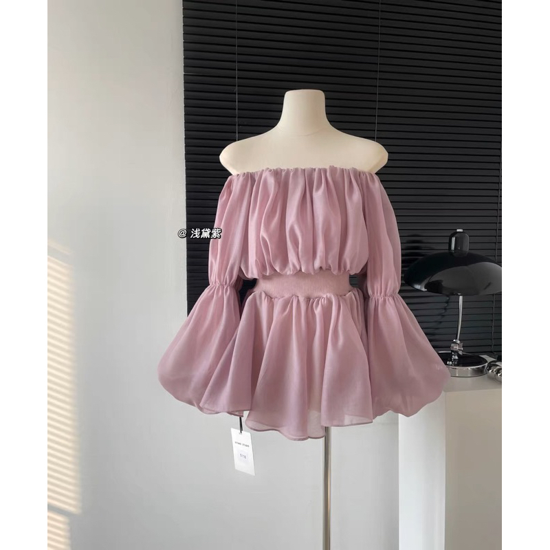 ROSALEE Áo trễ vai tay bồng ôm eo Homie Top