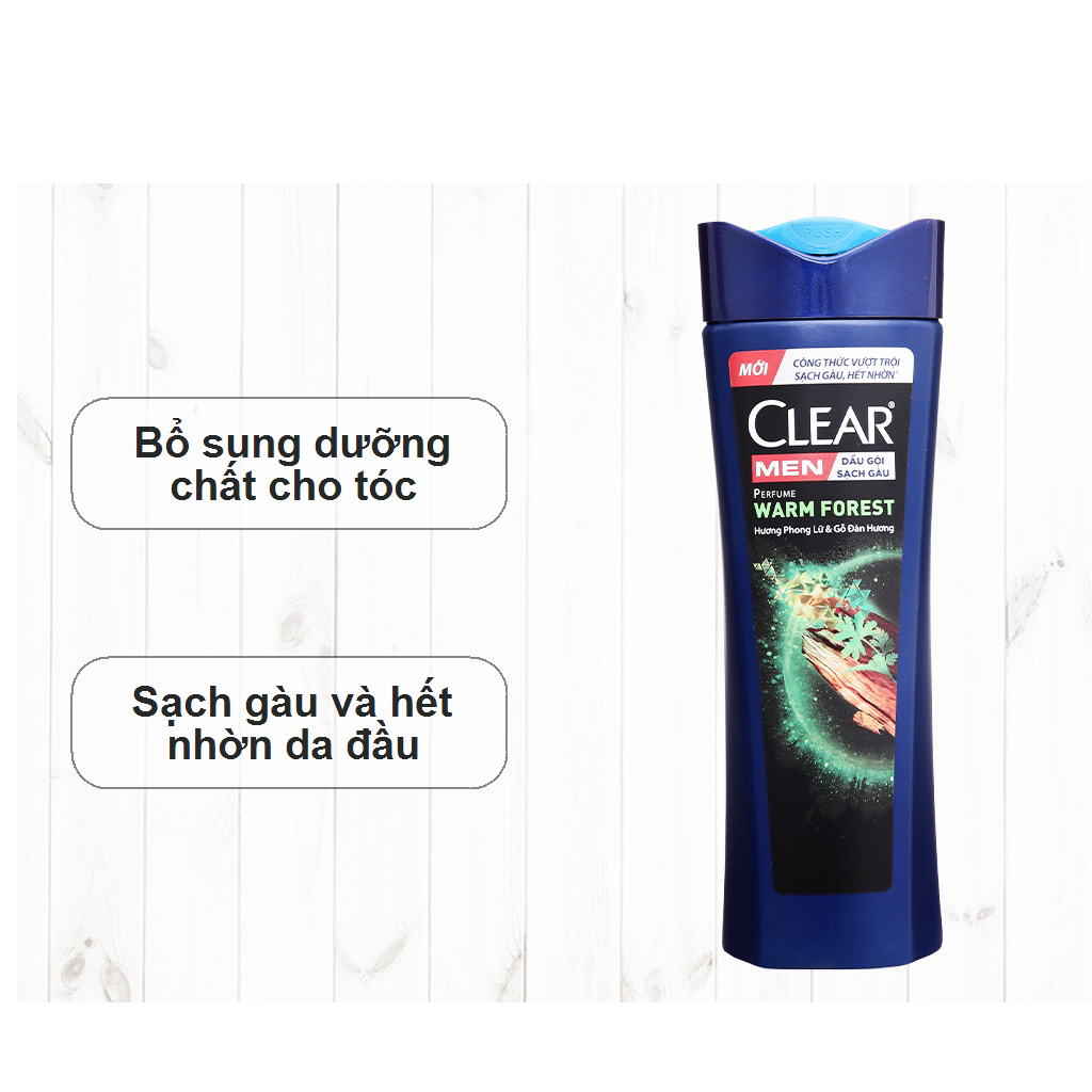 Dầu gội sạch gàu phong lữ và gỗ đàn hương Clear Men hàng tặng 140g