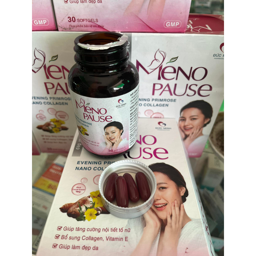 Viên uống điều hòa, cân bằng nội tiết tố nữ Meno pause với hoa anh thảo, mầm đậu nành - Hộp 30 viên