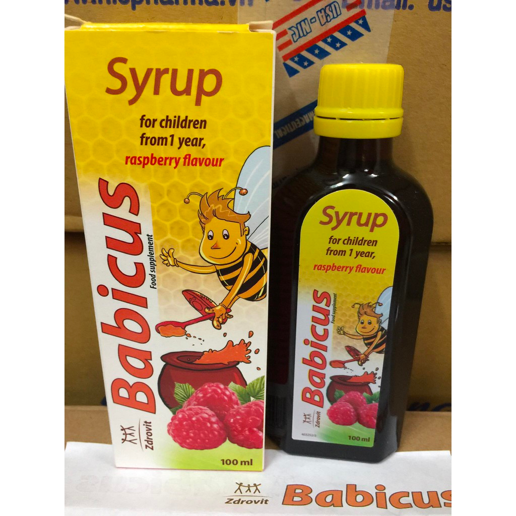 Siro ho Babicus Bổ Phế Ba Lan chai 100ml - Giúp giảm ho, giảm ngứa rát cổ họng cho bé