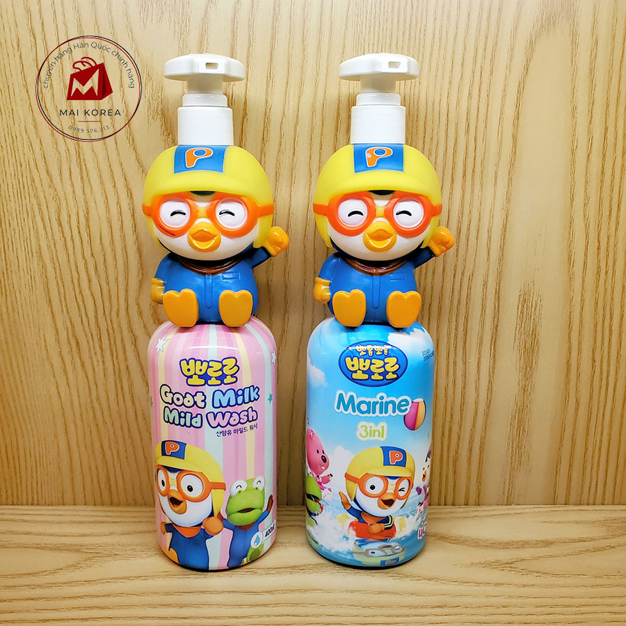 Sữa tắm gội xả Pororo 3 in 1 400ml Hàn Quốc trẻ em nhiều bọt