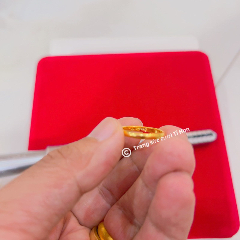 Nhẫn trơn mô phỏng nhẫn 5 phân xi 24k bền màu có đóng 9999
