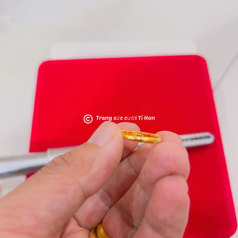 Nhẫn trơn mô phỏng nhẫn 5 phân xi 24k bền màu có đóng 9999